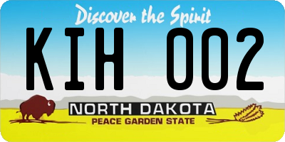 ND license plate KIH002