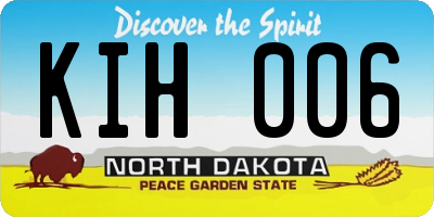 ND license plate KIH006