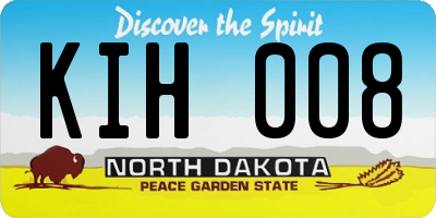 ND license plate KIH008