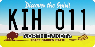 ND license plate KIH011