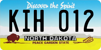 ND license plate KIH012