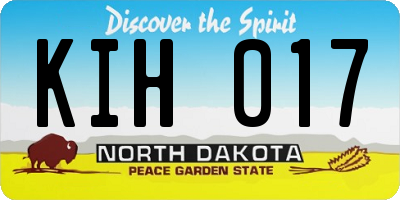 ND license plate KIH017