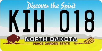 ND license plate KIH018
