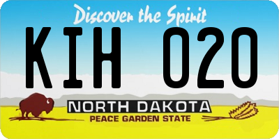ND license plate KIH020