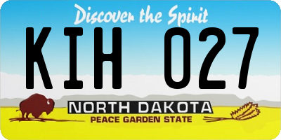 ND license plate KIH027