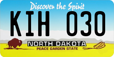 ND license plate KIH030