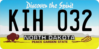 ND license plate KIH032