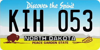 ND license plate KIH053