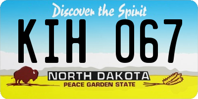 ND license plate KIH067