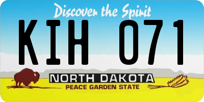 ND license plate KIH071