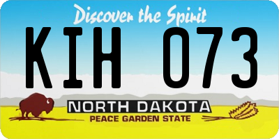 ND license plate KIH073