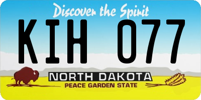 ND license plate KIH077