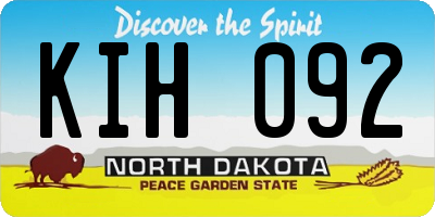 ND license plate KIH092