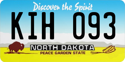 ND license plate KIH093