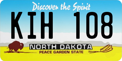 ND license plate KIH108