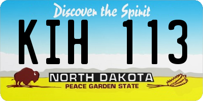ND license plate KIH113