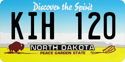 ND license plate KIH120