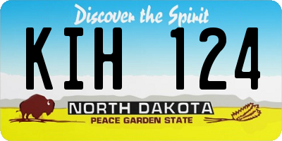 ND license plate KIH124
