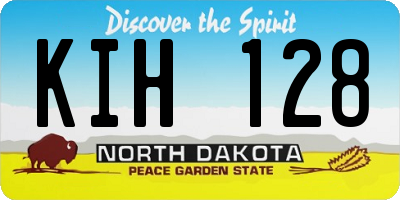 ND license plate KIH128