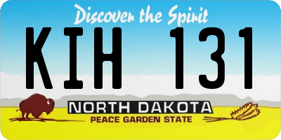 ND license plate KIH131