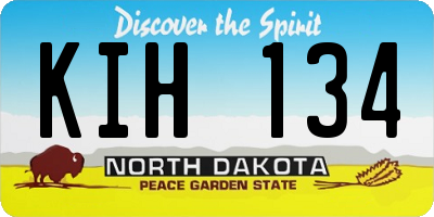 ND license plate KIH134
