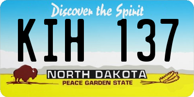 ND license plate KIH137