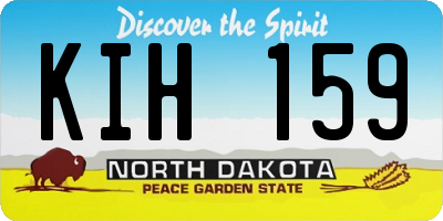 ND license plate KIH159