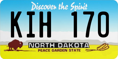 ND license plate KIH170