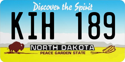 ND license plate KIH189