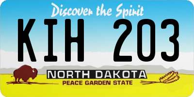 ND license plate KIH203