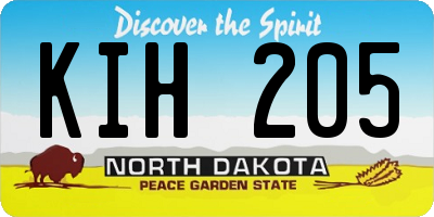 ND license plate KIH205