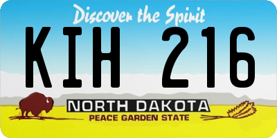 ND license plate KIH216