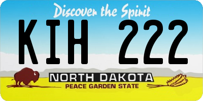 ND license plate KIH222