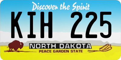 ND license plate KIH225