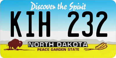 ND license plate KIH232
