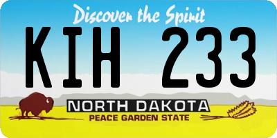ND license plate KIH233
