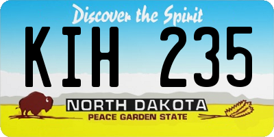 ND license plate KIH235