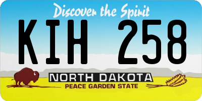 ND license plate KIH258