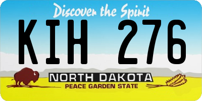 ND license plate KIH276