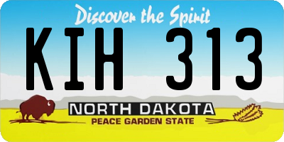 ND license plate KIH313
