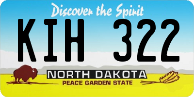ND license plate KIH322