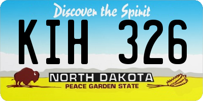 ND license plate KIH326