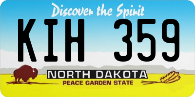 ND license plate KIH359