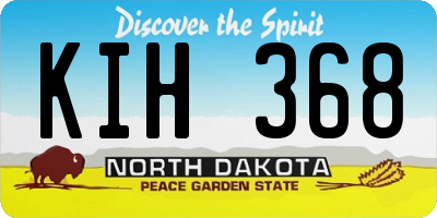 ND license plate KIH368