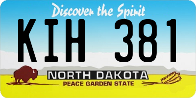 ND license plate KIH381