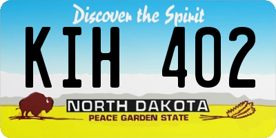 ND license plate KIH402