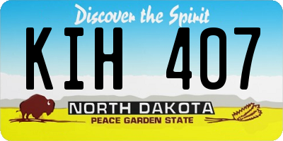 ND license plate KIH407