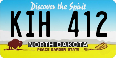 ND license plate KIH412