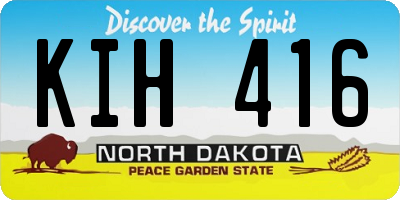ND license plate KIH416
