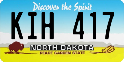 ND license plate KIH417